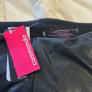 NWT Commando Black Faux Leather Leggings - Size L